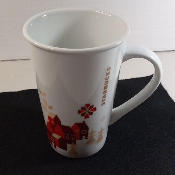 Starbucks Christmas Village Large 22 Fld oz Coffee Mug Cottagecore Countrycore - Picture 1 of 6